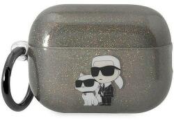 Karl Lagerfeld KLAP2HNKCTGK Airpods Pro 2 borító fekete/fekete Gliter Karl& Choupette