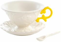 Seletti Ceașcă pentru ceai cu farfurie și lingura I-WARES, galben, Seletti