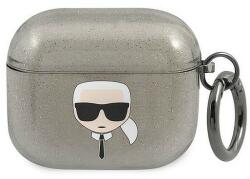 Karl Lagerfeld KLA3UKHGK AirPods 3 borító black/fekete csillogó Karl feje