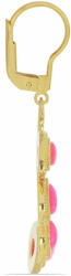  Arannyal Bevont Ezüst Fülbevaló Pink Opállal (Y50076)