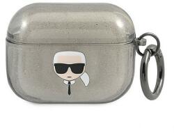 Karl Lagerfeld KLAPUKHGK AirPods Pro borító csarny/fekete csillogó Karl´s Head
