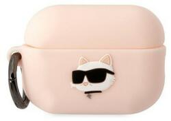 Karl Lagerfeld KLAP2RUNCHP AirPods Pro 2 borító rózsaszín/rózsaszín szilikon Choupette Head 3D