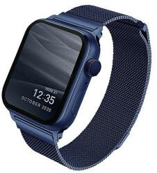 UNIQ Case Dante Szíj Apple Watchhoz 1/2/3/4/5/6/7/8/9/SE/SE2 38/40/41mm Rozsdamentes acél kék/tengerkék