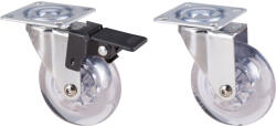 Evotools Roata Mobila Pivotanta cu Flansa PP Transparent - Fara Frana (677843)