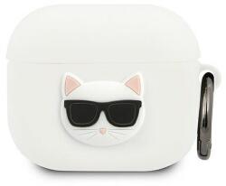 Karl Lagerfeld KLACA3SILCHWH AirPods 3 borító fehér/fehér szilikon Choupette
