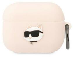 Karl Lagerfeld KLAPRUNCHP AirPods Pro borító rózsaszín/rózsaszín szilikon Choupette Head 3D