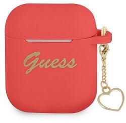 Guess GUA2LSCHSR AirPods borító piros/piros Szilikon Charm Heart Collection