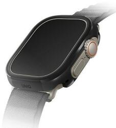 UNIQ Valencia Apple Watch Ultra 49 mm-es tok. fekete/éjfekete