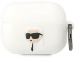 Karl Lagerfeld KLAPRUNIKH AirPods Pro borító fehér/fehér szilikon Karl Head 3D
