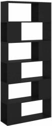 vidaXL Fekete térelválasztó könyvszekrény 80 x 24 x 186 cm (809153) - pepita