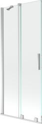Mexen Velar, 2 szárnyas eltolható kádparaván 80 x 150 cm, 8mm átlátszó üveg, króm profil, 896-080-000-01-01 (896-080-000-01-01)