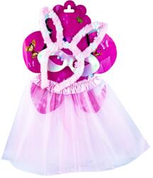  Costum Ingeras pentru fetite, fustita, masca si bentita, Roz (NBN0001587-3) Costum bal mascat copii