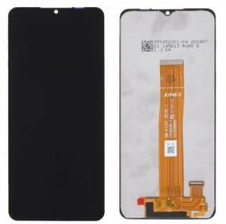 Samsung A125F/A127F Galaxy A12/A12 Nacho/A12s/A02/M02, LCD kijelző érintőplexivel, fekete (sárga átvezető fóliával) (GYÁRI)