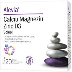 Alevia Calciu Magneziu Zinc D3 Solubil 20 plicuri Alevia - roveli