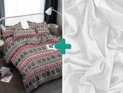  2x cearșafuri din microfibră gri WIMPLE + cearșaf de jerseu alb 180x200 cm Lenjerie de pat