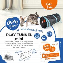 Duvoplus + Játszóalagút macskának labdával és csengővel 50x25cm - kék/fekete - cobbyspet