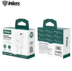 Inkax HC-01 2.1A Hálózati Töltőfej + USB Type-C 1M Adatkábel - Fehér