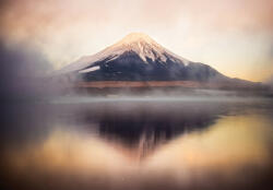 Consalnet Tükröződés - Fuji hegy poszter, fotótapéta Vlies (152, 5 x 104 cm) (C1-14626VEL)
