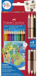 Faber-Castell színesceruza készlet, 12 szín + 3 db Bicolor (6 db bőrszín) (STM_2023_201746)