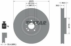 TEXTAR Disc frana TEXTAR PRO+ 92346705 (92346705)
