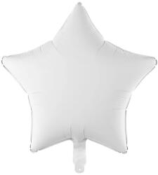 PartyDeco Balon din folie - Stea albă, mată 48 cm