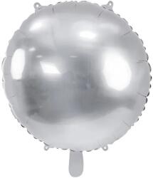 PartyDeco Balon din folie - Cerc argintiu, 80 cm