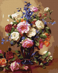 Ipicasso Set pictura pe numere, cu sasiu, Trandafiri si bujori, 40x50 cm (PC4050278)