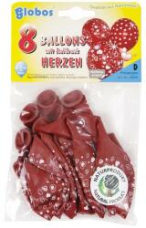  Szívecskés lufi 8 darabos készlet - 30 cm (33594)