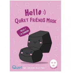 Quret Mască cu cărbune pentru față - Quret Hello Friends Mask Charcoal 25 g