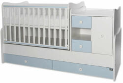 Lorelli MiniMax kombi ágy 72x190 - White / Baby Blue (55723)
