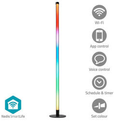 Nedis WIFILD20RGBW - Spot de podea | Wi-Fi | Tub | 180 lm | RGBIC / Alb cald sau rece | 2700 - 6500 K | 10 W | Metal (WIFILD20RGBW)