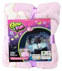 Toi-Toys Paturica Toi-Toys Unicorni Fosforescenti Pink (TT35563A_Roz) Lenjerii de pat bebelusi‎, patura bebelusi