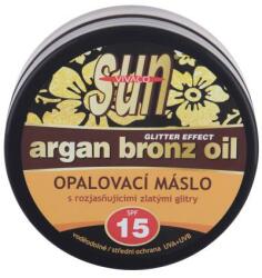 Vivaco Sun Argan Bronz Oil Glitter Effect Tanning Butter SPF15 argánolajat tartalmazó napozóvaj csillogó részecskékkel 200 ml