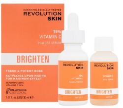 Revolution Beauty Brighten 15% Vitamin C Powder Serum kétféle összetételű antioxidáns és bőrélénkítő hatású arcszérum 30 ml nőknek