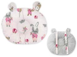 Qmini Perna Bebelusi Qmini Minky Fox and Rabbit Pink (6426972018456) Lenjerii de pat bebelusi‎, patura bebelusi