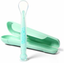 BabyOno Be Active Suction Baby Spoon kiskanál + bevonat Green 6 m+