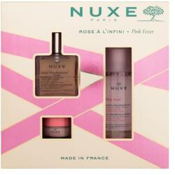 NUXE Pink Fever most: Huile Prodigieuse Florale szárazolaj 50 ml + Very Rose 3-In-1 Soothing Micellar Water micellás víz 100 ml + Very Rose ajakbalzsam 15 g nőknek