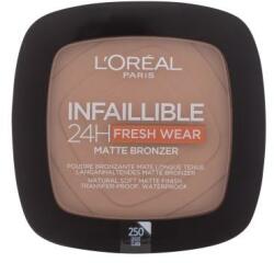 L'Oréal Infaillible 24H Fresh Wear Matte Bronzer hatékony ellenálló mattító bronzosító 9 g árnyék 250 Light