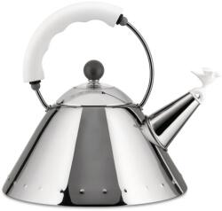 Alessi Tűzhelyes vízforraló 9093 2 l-es, ezüst/fehér, Alessi (AL9093W)