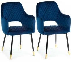 HowHomely SET 2x scaun de sufragerie SENKO albastru (DD0139_B1)