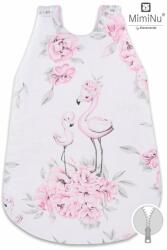 MimiNu Sac de dormit, MimiNu, Pentru bebelusi, De iarna, Din bumbac certificat Oeko Tex Standard 100, Cu fermoar lateral, Cu capse pe umar, 70 cm, 0 - 6 luni, 2.5 Tog, Peonie Pink (6426972012751)