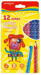 Keyroad Színes ceruza készlet vastag, háromszögletű Keyroad Jumbo 12 klf. szín