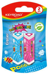 Keyroad Radír, PVC mentes 2 db/bliszter Keyroad Kaleidoscope vegyes színek