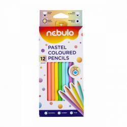 Nebulo Színes ceruza készlet, hatszögletű Nebulo pasztell, 12 klf. szín