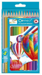 Connect Színes ceruza készlet, hatszögletű Connect 14 klf. szín