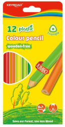 Keyroad Színes ceruza készlet 4 mm famentes háromszögletű Keyroad Jumbo 12 klf. szín