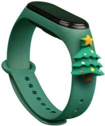 Curea Xmas pentru Xiaomi Mi Band 6 / Mi Band 5 Christmas Tree Verde-Inchis - pcone