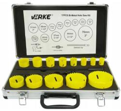 VERKE 17 db-os bi-metál körkivágó készlet lyukfúró 19-76mm V05090 (V05090)