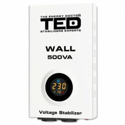 TED Electric Stabilizator retea maxim 500VA-AVR LCD 2 iesiri schuko WALL TED002174 (1/4) (TED002174)