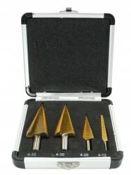 VERKE lépcsős fúró kúp fúró lépcsősfúró készlet 4 részes 4-32mm V05050 (V05050)
